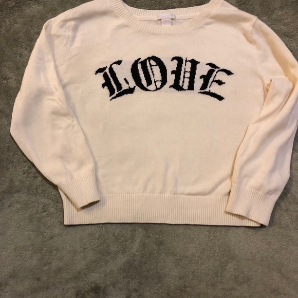 🎁2 for 13 Love crop top sweater/cardigan - Picture 1 of 3
